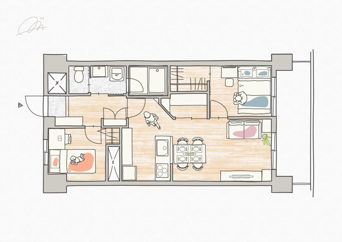 52㎡のマンションの間取り図面その２