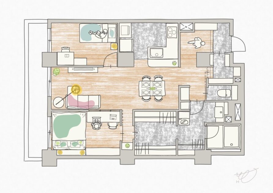 83㎡のマンションの間取り図面その１