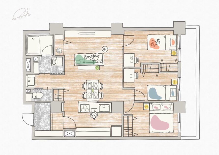 83㎡のマンションの間取り図面その２